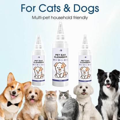 Gentle Pet Ear Wash I Odor-Free Cleaning for Dogs & Cats