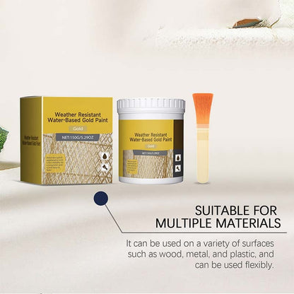 🎨🏡Water-Based Weather-Resistant Gold Paint