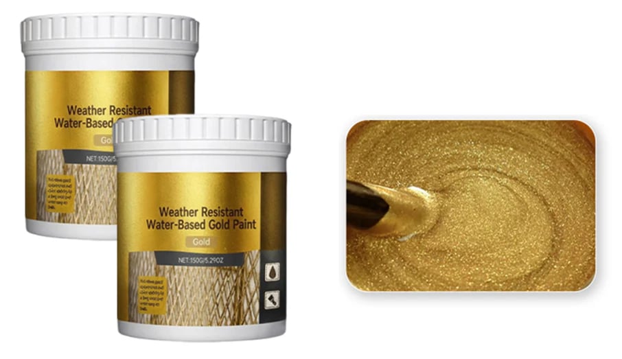 🎨🏡Water-Based Weather-Resistant Gold Paint