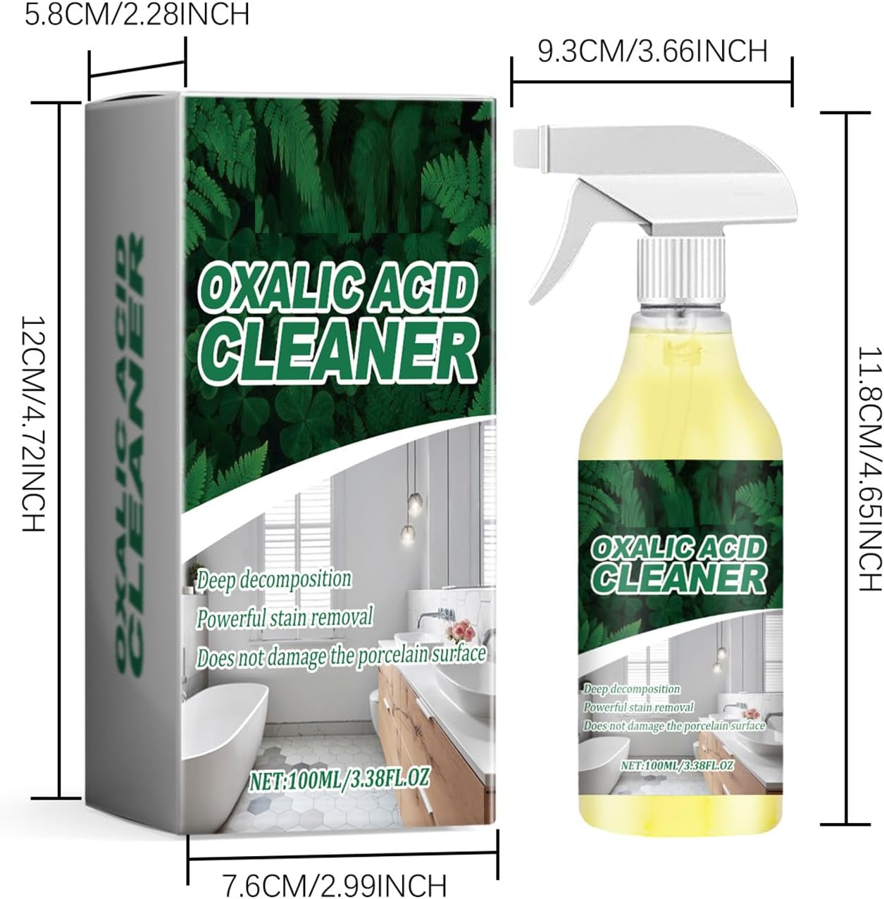 Oxalic Acid Bathroom Cleaner, Powerful Stain Remover✨