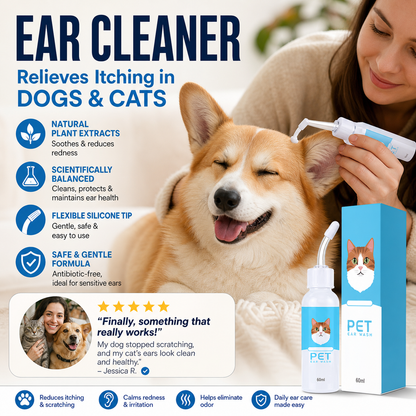 Gentle Pet Ear Wash I Odor-Free Cleaning for Dogs & Cats