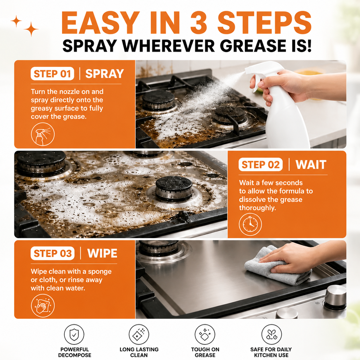 Heavy duty degreaser-Range Hood Cleaner Spray🧼🚀